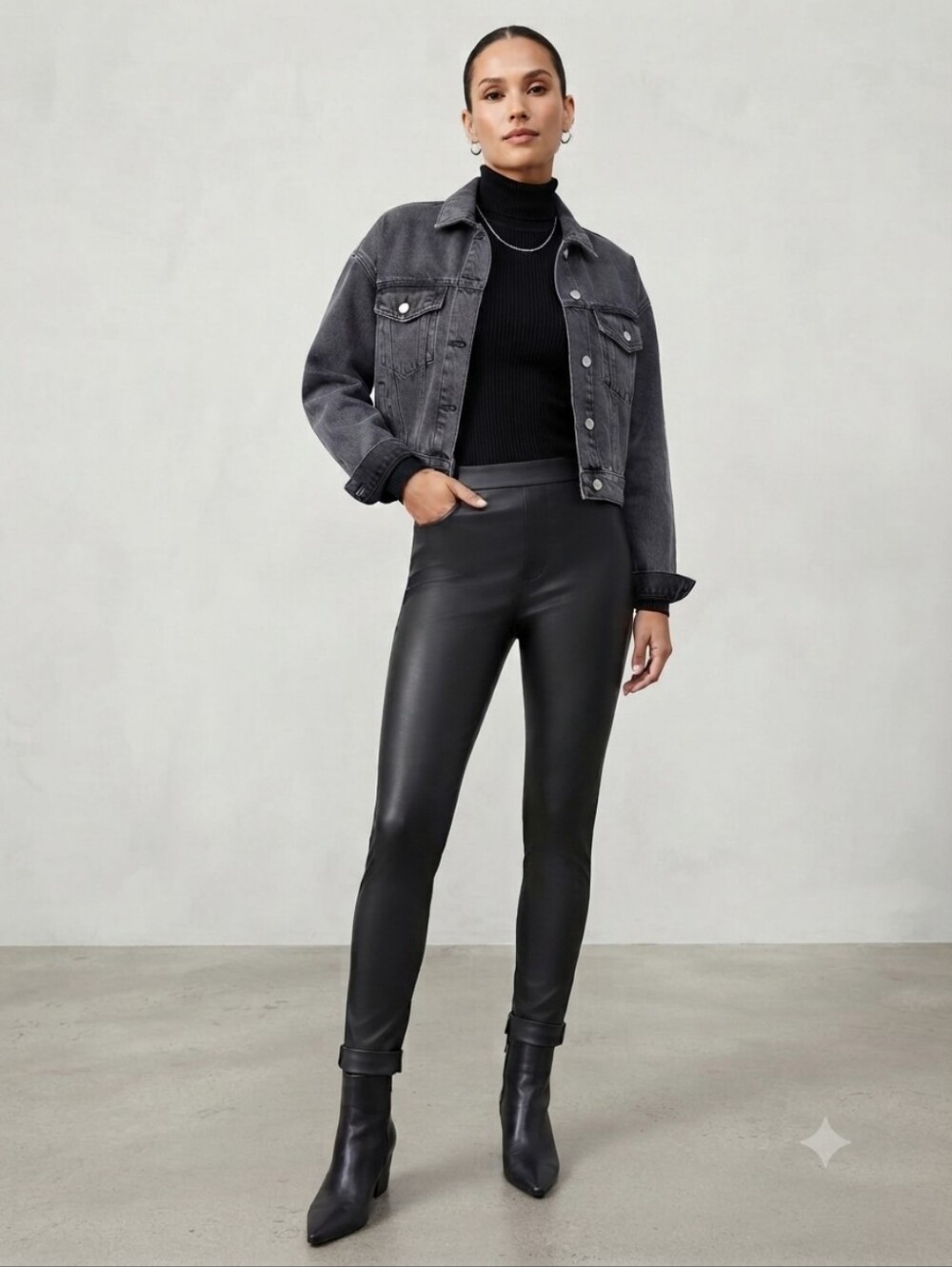 Joie Black Faux Leather Legging Contemporary Goth Grunge